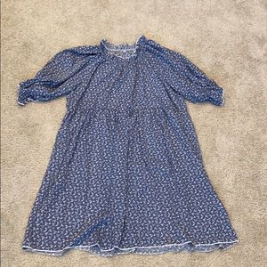 Blue & white babydoll dress